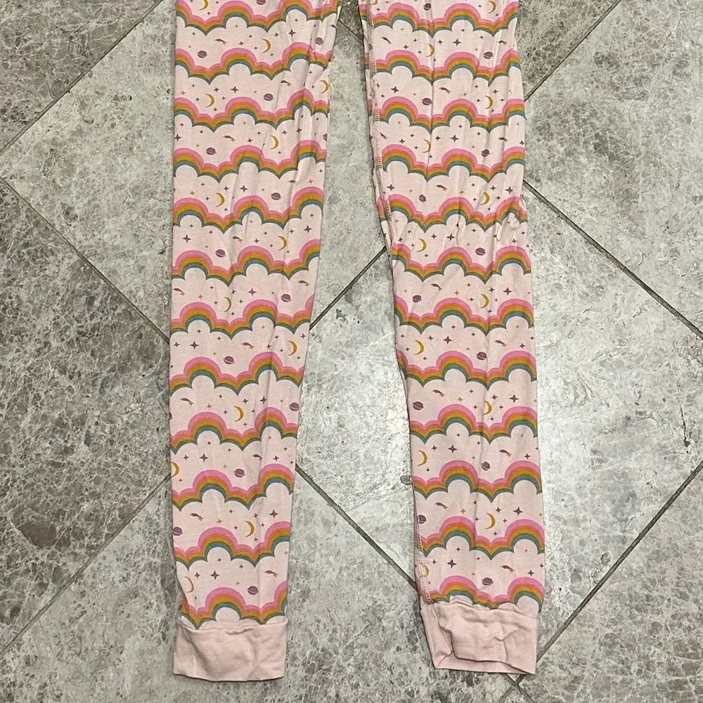 Hanna Andersson HannaSoft Pink Rainbow Long Sleeve Pajama Set Size 150  US 12